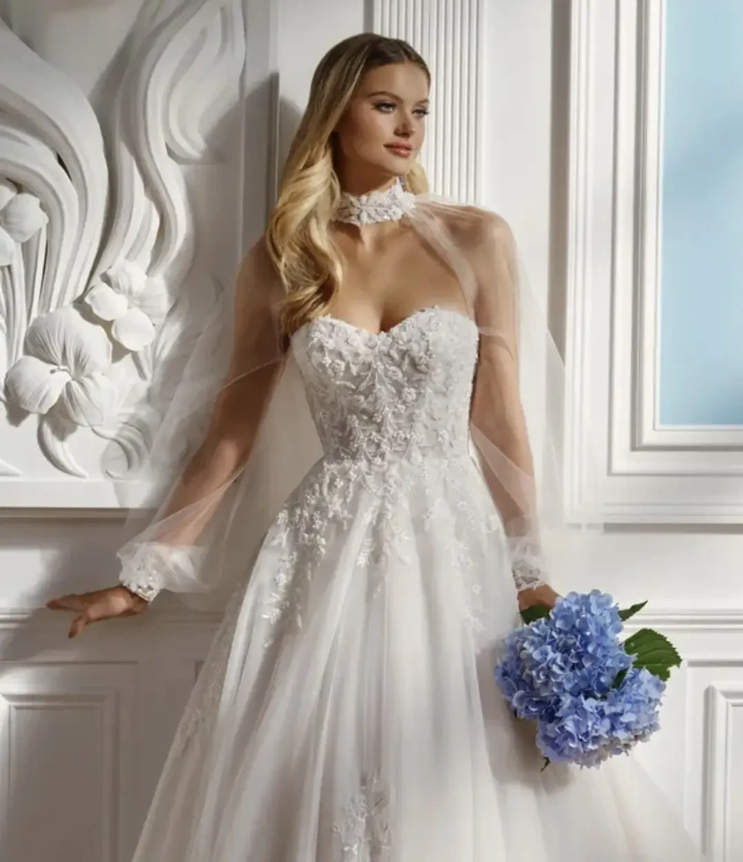 Models wearing a white dress