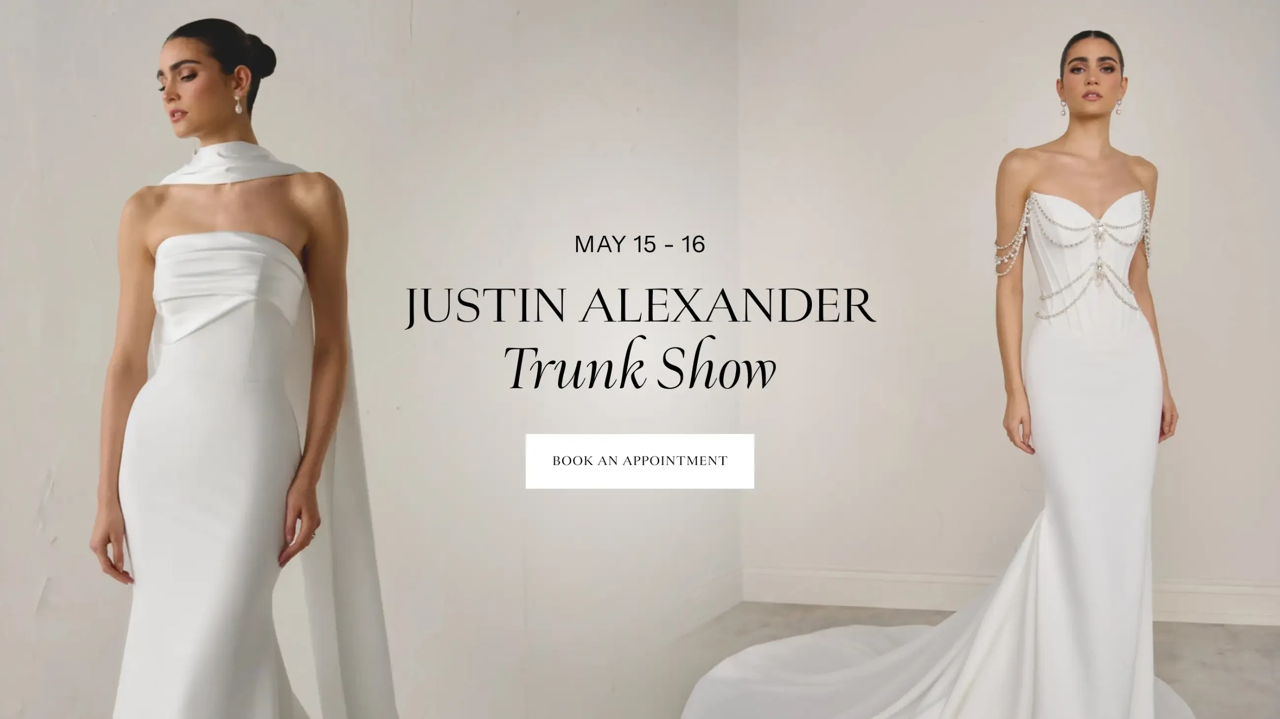 Justin Alexander Trunk Show Banner